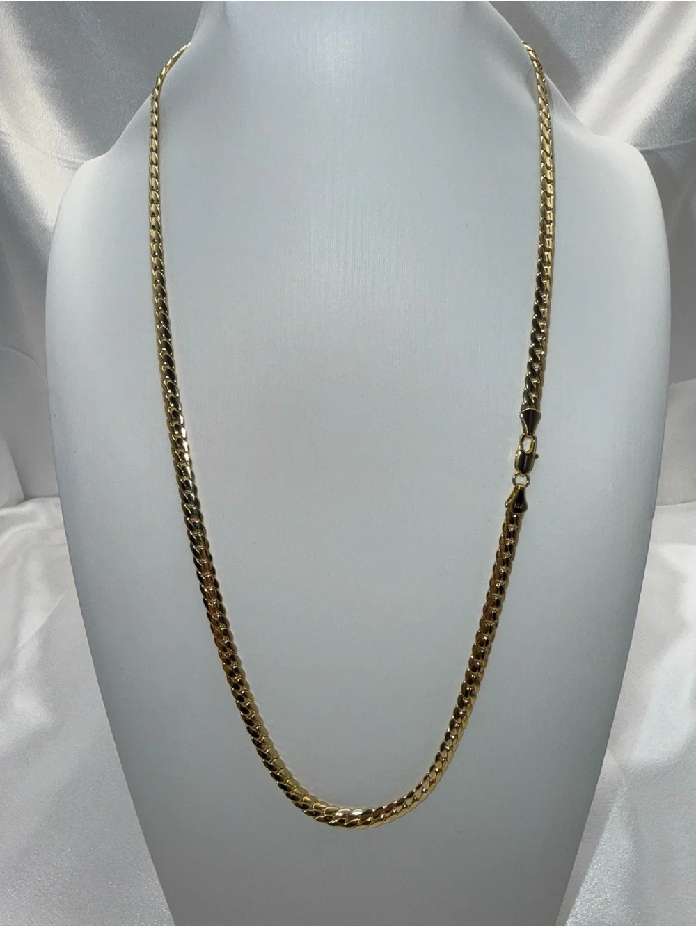 23” 4.1mm 18K Gold Dipped Snake Cuban Necklace 14k stamped